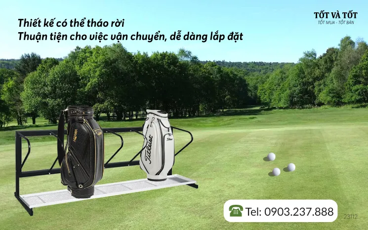 Giá để túi golf thép không gỉ ( Steel bag rack)